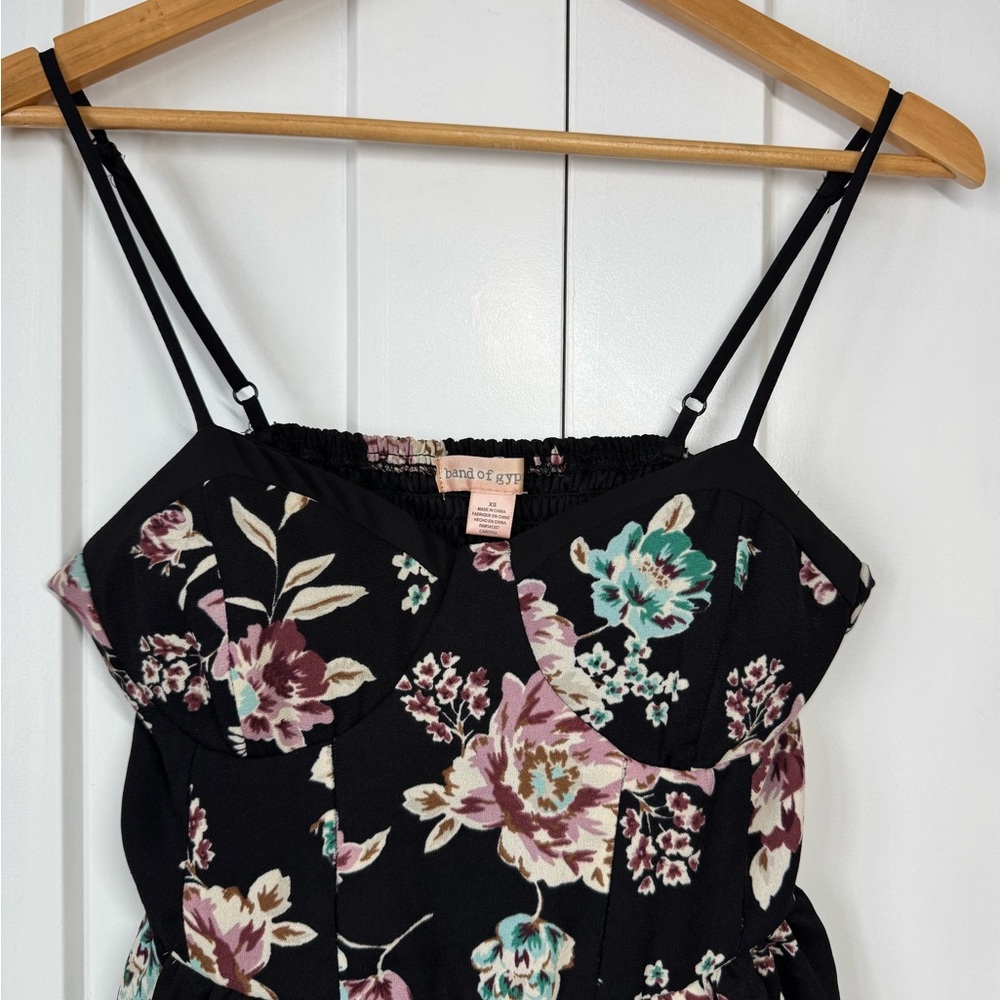 Band of Gypsies Black Floral Dress, XS - Picture 3 of 5